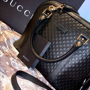 Gucci GG Guccissima Leather Black Dome purse
